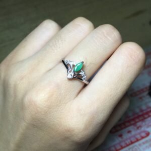 Roher natürlicher sambischer Smaragd Ring für Frauen Vintage Verlobungsring (4)