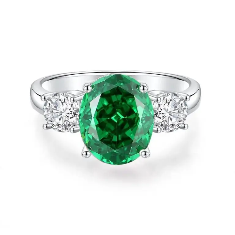 Exquisite 925 Sterling Silver Emerald Cut Diamond Ring — emerald ring