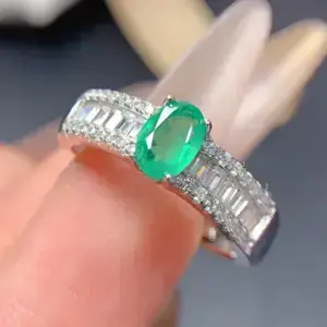Oval Emerald Ring Engagement Ring Solitaire Ring Anniversary Ring