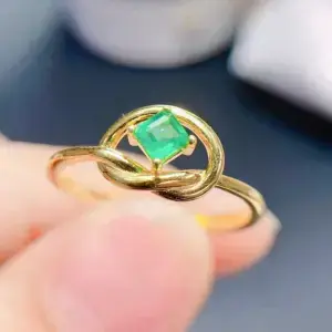 Emerald Cut cut emerald ring — Real Gold Emerald Cut Ring Green Emerald Ring Gift for her