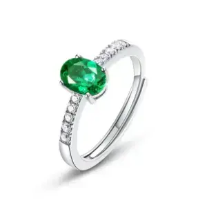 Women Lab-Created Emerald Ring Engagement Rings