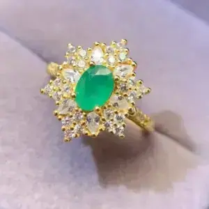 Natural Emerald and Diamond Ring Emerald Wedding Rings